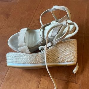 Tan wedge espadrilles